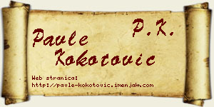 Pavle Kokotović vizit kartica